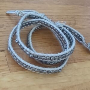 Silver and Gray Beaded Wrap Bracelet Chan Luu Style